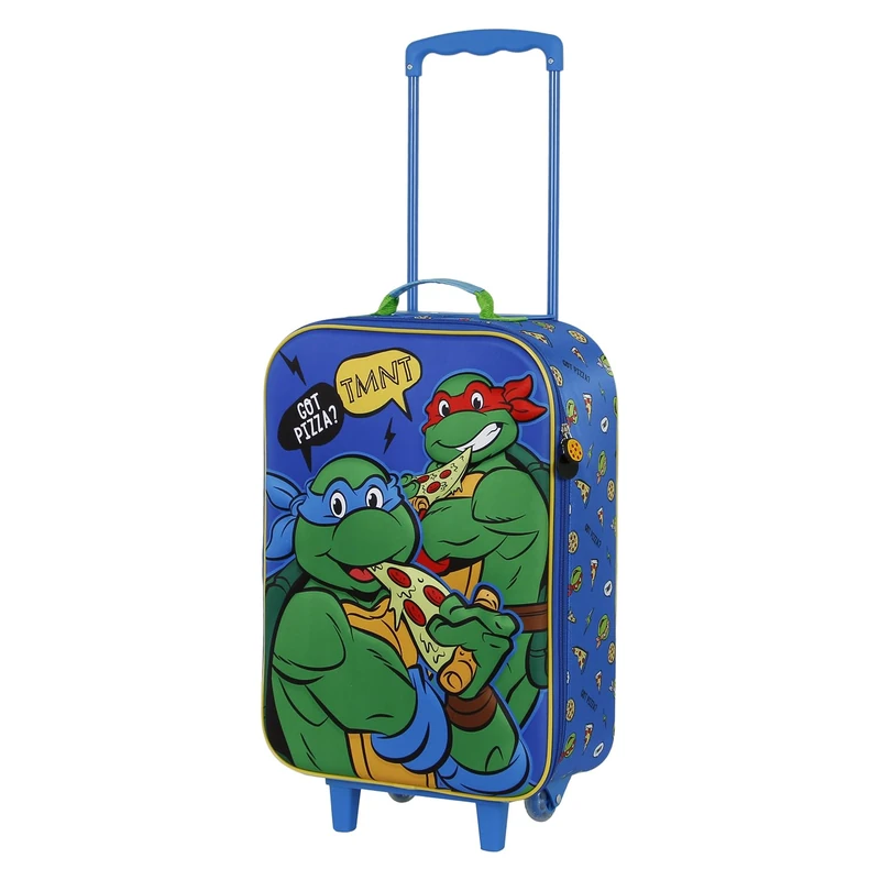 Karactermania Ninja Turtles Mates-Soft 3D Trolley Suitcase, Green, 17 x 33 x 52 cm, Capacity 26 L