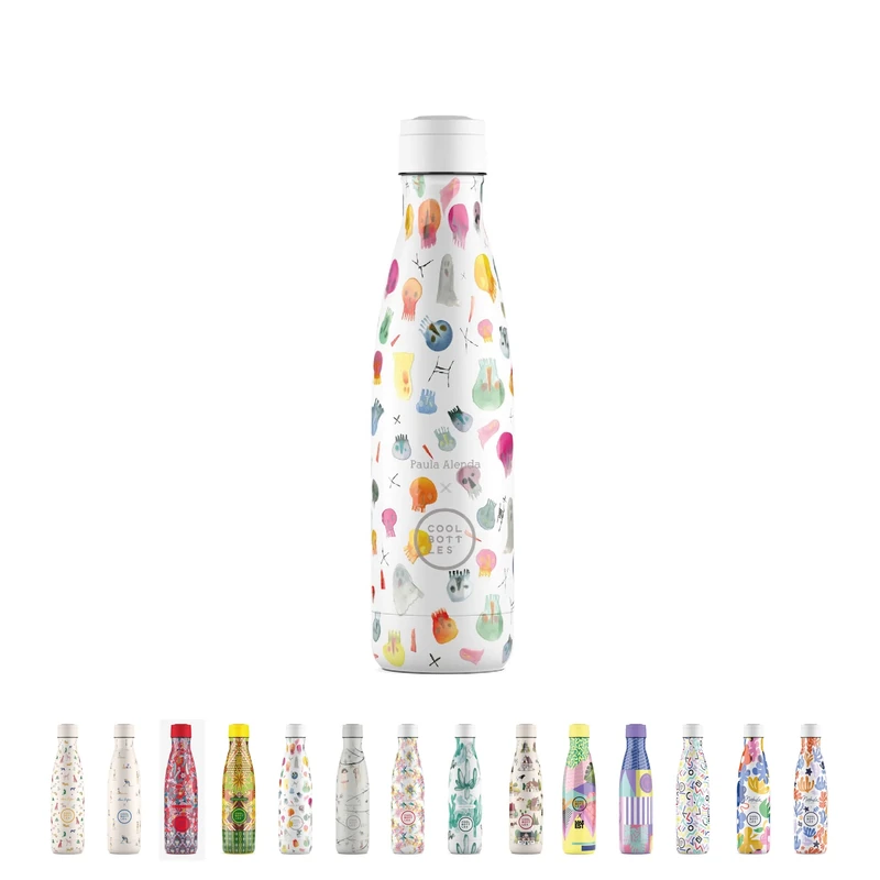 Cool Bottles Thermal Bottle – 500 ml – Crazy Skulls – Stainless Steel Water Bottle – Cold 36 Hours and Hot Drinks 18 Hours – Finished with 3D Printing – BPA Free