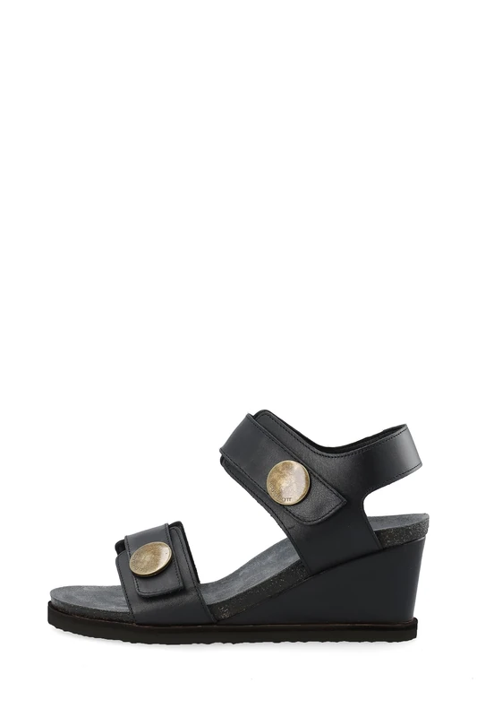 CA'SHOTT A/S Women's Casditte 61201211 Velcro Sandal Leather Wedge, Black, 6 UK - Image 1