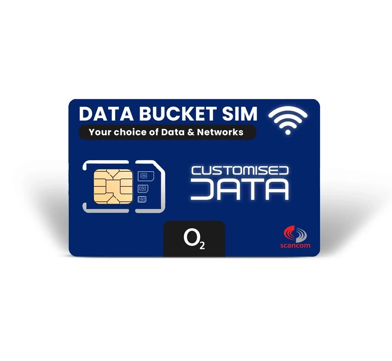 Scancom Build your own Data Sim Card - Choose your Data Bucket combination between EE, Three, O2, and Vodafone (O2, 25GB)