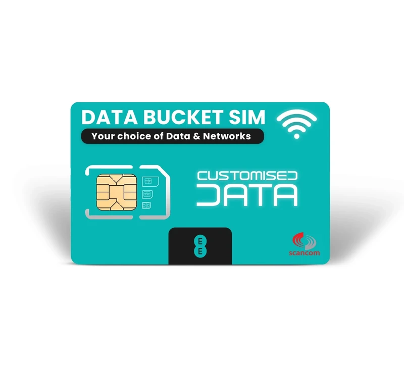 Scancom Build your own Data Sim Card - Choose your Data Bucket combination between EE, Three, O2, and Vodafone (EE, 25GB)