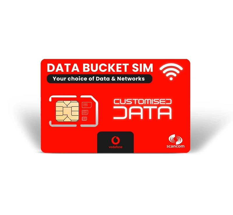 Scancom Build your own Data Sim Card - Choose your Data Bucket combination between EE, Three, O2, and Vodafone (Vodafone, 25GB)