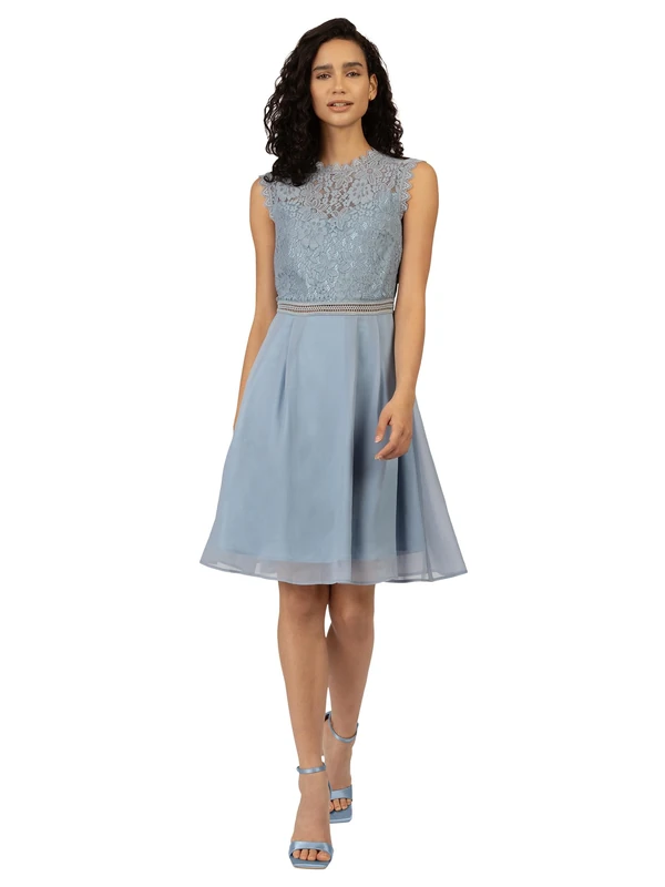 ApartFashion Women's Cocktail Formal Night Out Dress, Smoke Blue, 14