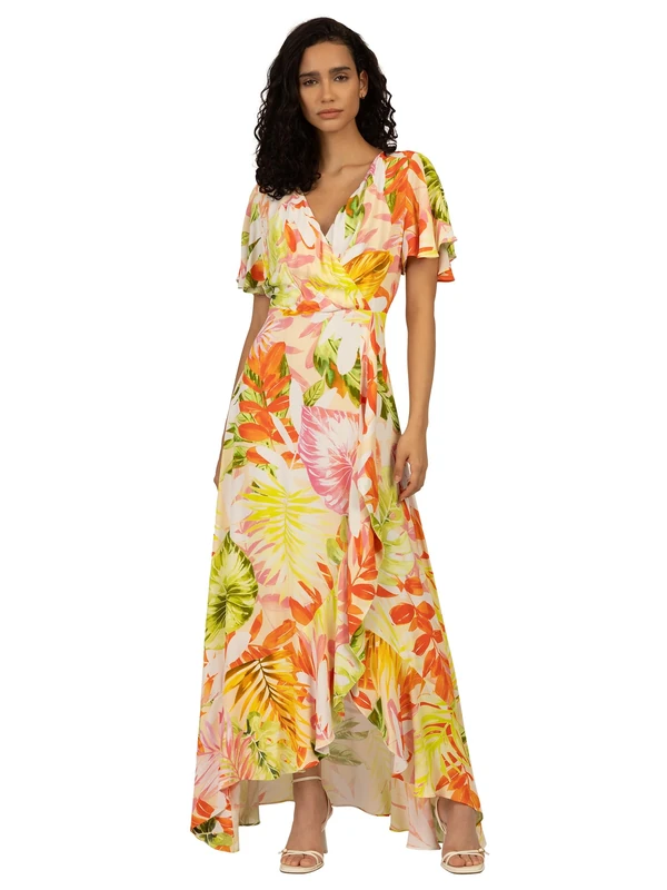 ApartFashion Women's Maxi Prom Dress, Cream-Multicoloured, 18