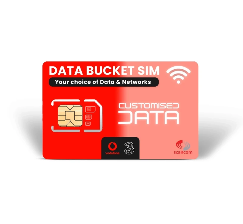 Scancom Build your own Data Sim Card - Choose your Data Bucket combination between EE, Three, O2, and Vodafone (Three and Vodafone, 25GB)