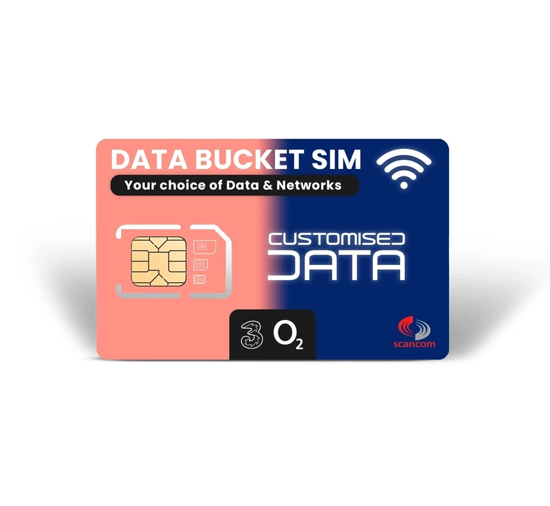 Scancom Build your own Data Sim Card - Choose your Data Bucket combination between EE, Three, O2, and Vodafone (Three and O2, 25GB)