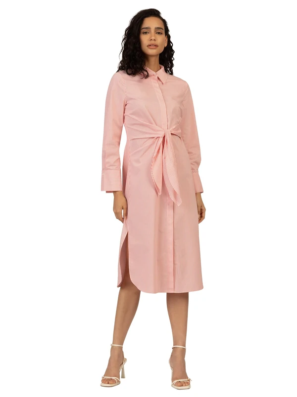 ApartFashion Women's Business Casual Dress, Cream-Coral, 16