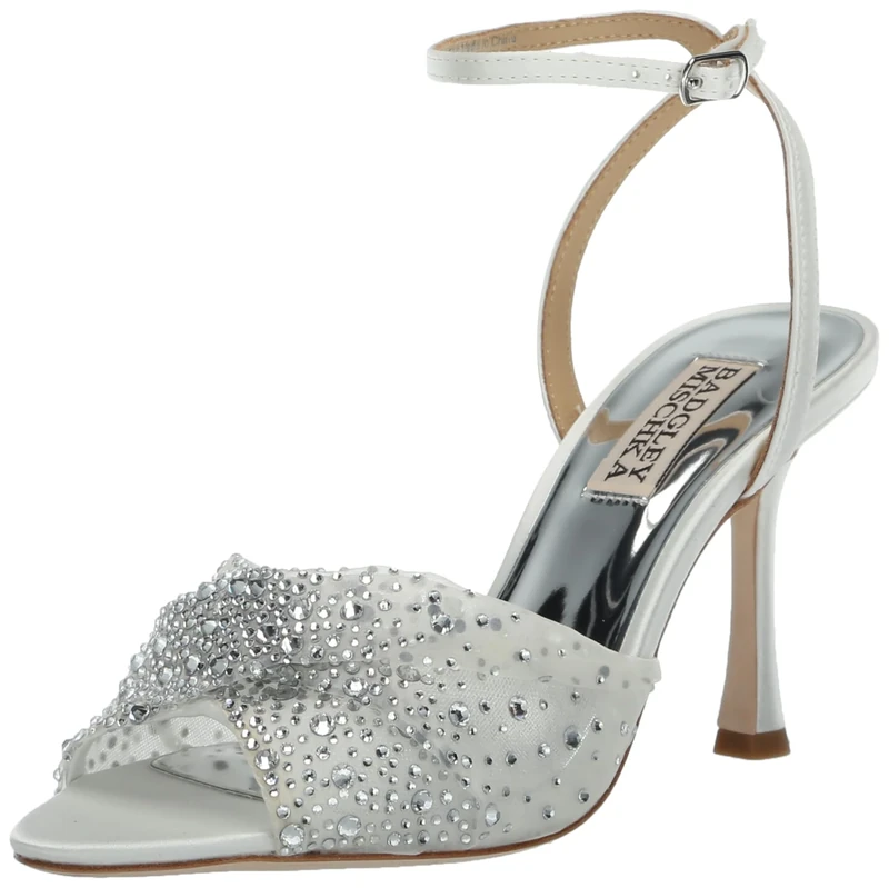 Badgley Mischka Women's Cameryn Heeled Sandal, Soft White, 7.5 UK