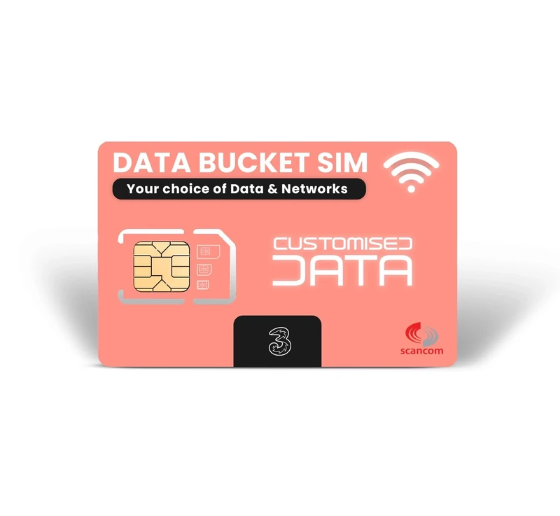 Scancom Build your own Data Sim Card - Choose your Data Bucket combination between EE, Three, O2, and Vodafone (Three, 25GB)