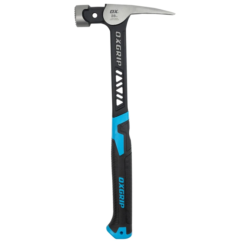 OX Tools Pro 28 Ounce Ultrastrike Framing Hammer with Anti Vibration Neck | Steel Shaft & Comfort Grip