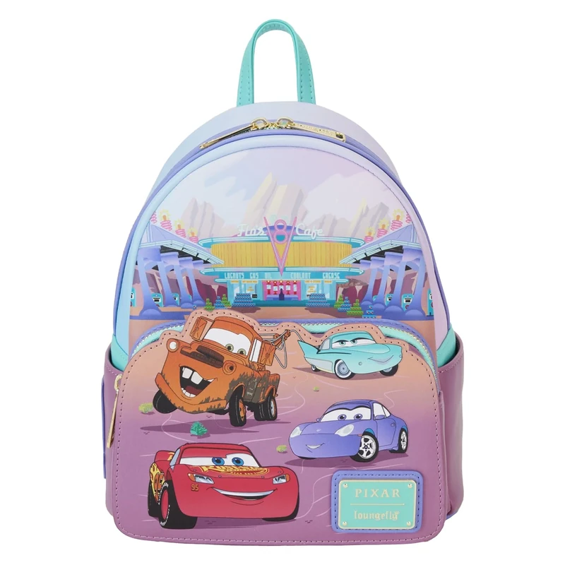 Funko Loungefly Pixar Cars - 'Flo's Diner' Mini-Backpack - Cars - Amazon Exclusive - Premium Vegan Leather - Gift Idea - Official Merchandise - for Boys, Girls Men and Women - Movies Fans