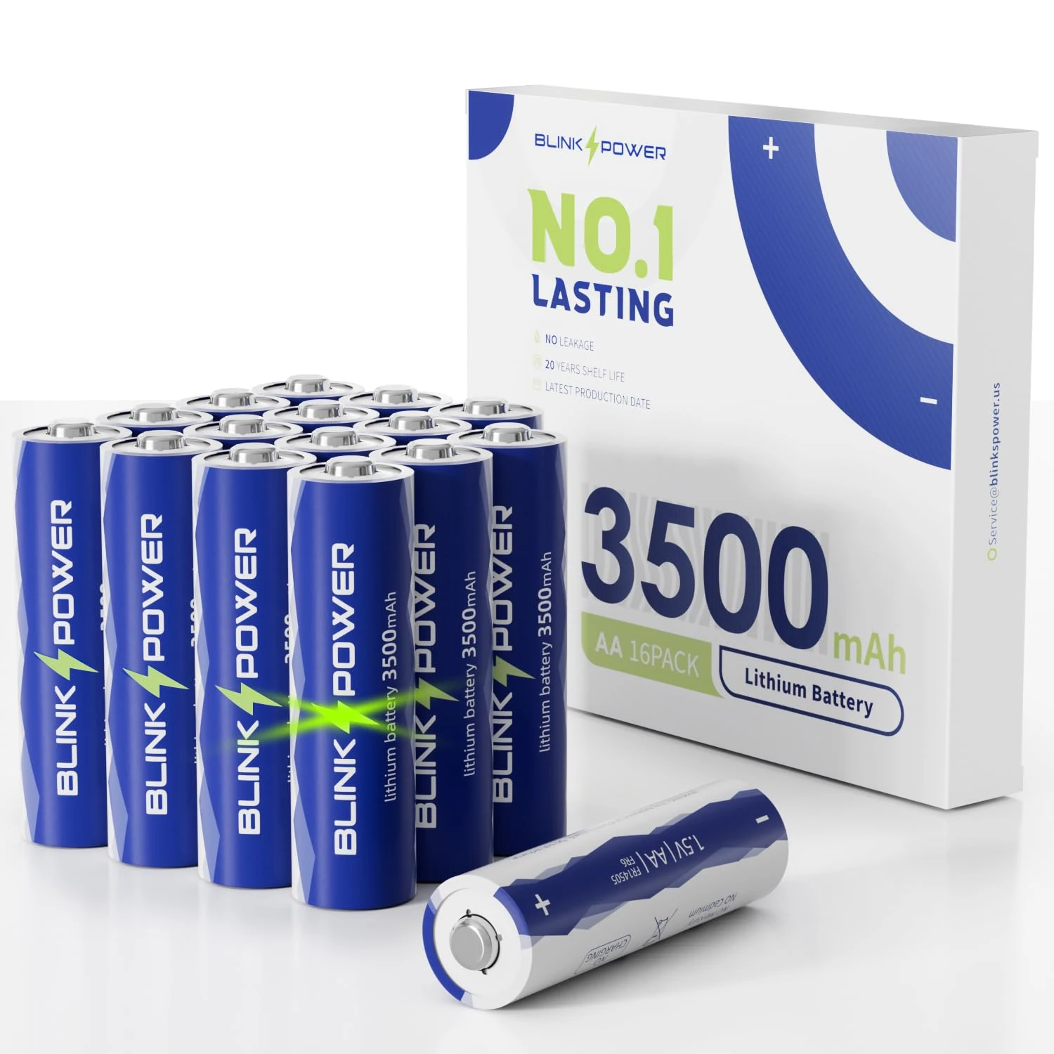 Blinkspower™ Lithium Batteries AA 16 Pack, 3500mAh NO.1 Lasting 1.5V Double A Lithium Battery Non-Rechargeable