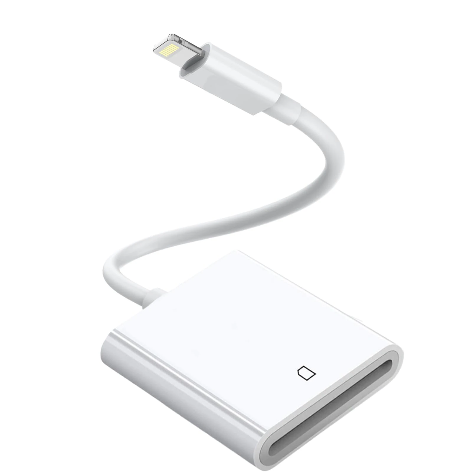 Lightning to SD Card Camera Reader - Plug and Play for iPhone 14/13/12/11/XS/XR/X/8/7/iPad (White)