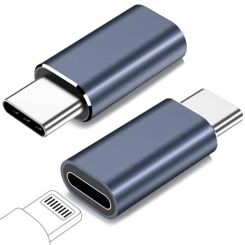 FQSH for Lightning Female to USB C Male Adapter for iPhone 16 15 Pro Max Plus,for iPad Air,for Samsung,Support 27W PD Fast Charging&Data Transfer,Type C Charger Connector Cable,Not for Audio/OTG,Blue