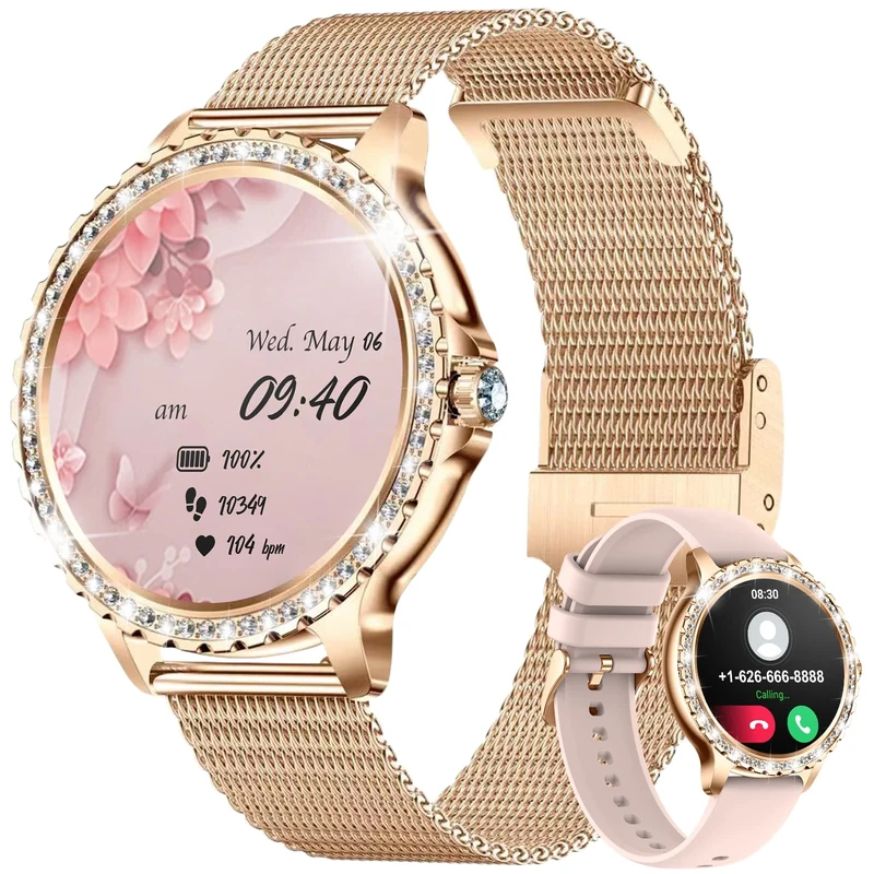 LIGE Smart Watch for Women, Bluetooth Call 1.32" Ladies Fitness Watch with Oxygen/Heart Rate Monitor Pedometer, IP67 Waterproof Sports Smartwatch Compatible for Android iOS Phones