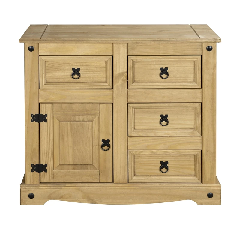 Corona 4 Drawer 1 Door Sideboard Mexican Solid Pine