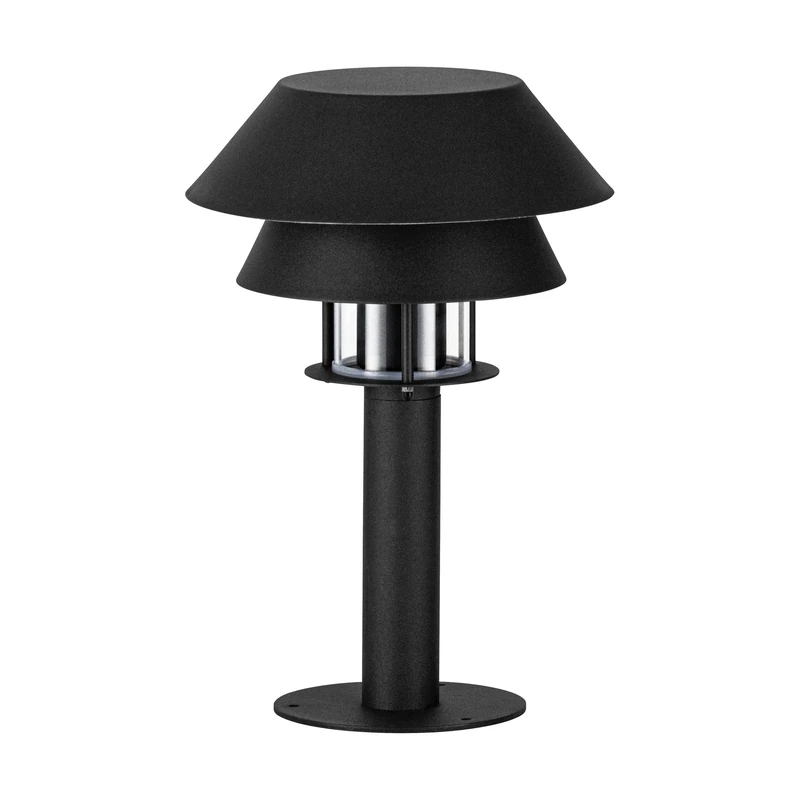 Eglo LED Outdoor Bollard lamp Chiappera, Outside Post Light, External Lighting for Pathway, Garden and Terrace, Black Metal and Clear Glass, E27 Socket, IP65