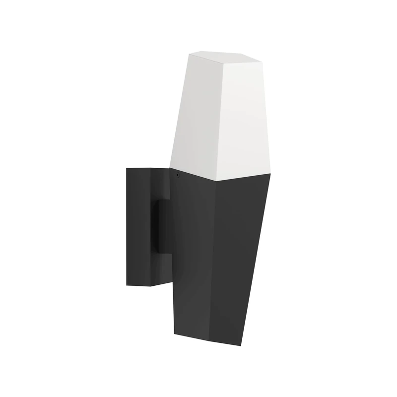 Eglo LED Outdoor wall Light Fixture Farindola, External Porch Lighting, Outside Spotlight, Exterior Torch lamp, Black Metal and White Plastic, E27 Socket, IP44