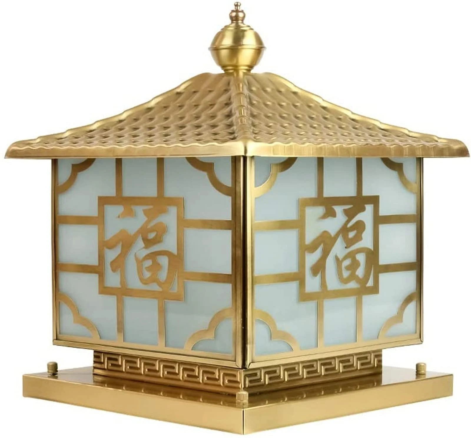 ANIFM Courtyard Light Waterproof Outdoor Copper E27 Post Lights Retro Industrial Glass Column Lamps Garden Street Courtyard Home Villa Pillar Lights Garden Decor Lamp (Size : Height 32cm) Comfortable