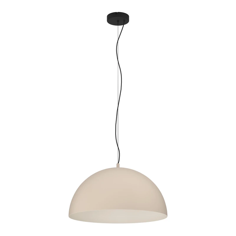 Eglo Pendant Lighting Gaetano 1, Ceiling Light Fitting for Dining Room, Hanging lamp Made of Metal in Black and Sand Colour, E27 Socket, Ø 21”