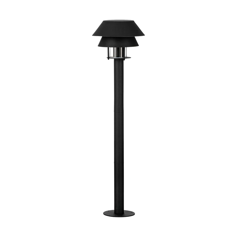 Eglo LED Outdoor Floor lamp Chiappera, Outside Post Light, External Lighting for Pathway, Garden and Terrace, Black Metal and Clear Glass, Lantern with E27 Socket, IP65