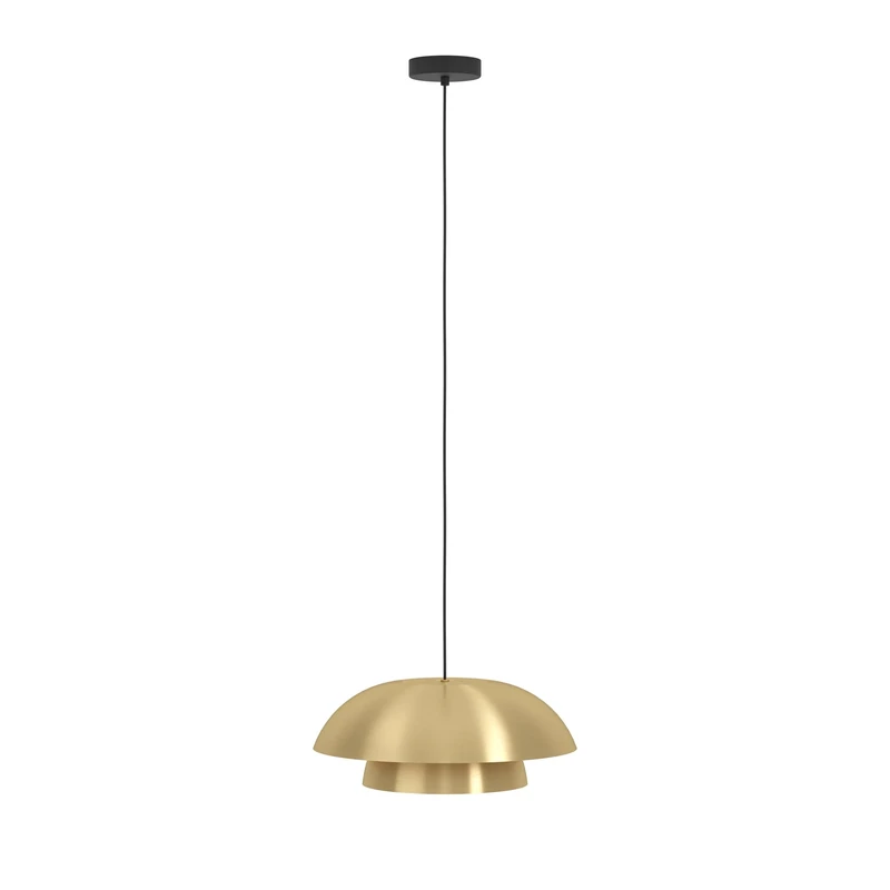 Eglo Pendant Lighting Cenciara, Ceiling Light Fitting for Dining Room, Hanging lamp Made of Metal in Black and Brushed Brass, E27 Socket, Ø 16"