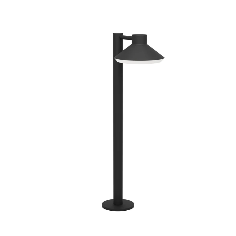 Eglo LED Outdoor Floor lamp Ninnarella, Solar-Powered Outside Post Light, External Lighting for Pathway, Garden and Terrace, Black Metal and White Plastic, Lantern with GU10 Bulb, IP44