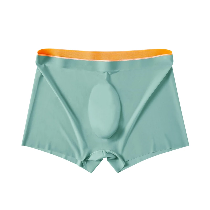 Drelaar Men's Silky Ultra-Thin Comfort Underwear Trunks Breathable Pouch Boxer Briefs Medium Green