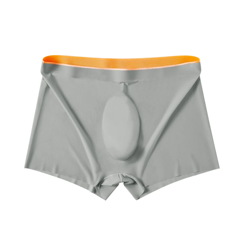 Drelaar Men's Silky Ultra-Thin Comfort Underwear Trunks Breathable Pouch Boxer Briefs Medium Grey
