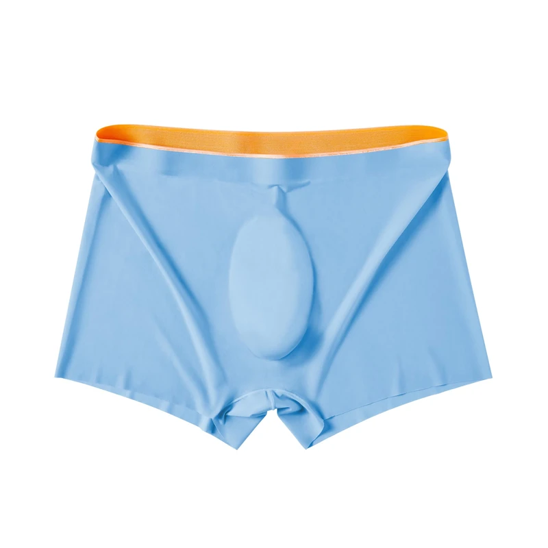 Drelaar Men's Silky Ultra-Thin Comfort Underwear Trunks Breathable Pouch Boxer Briefs Medium Blue