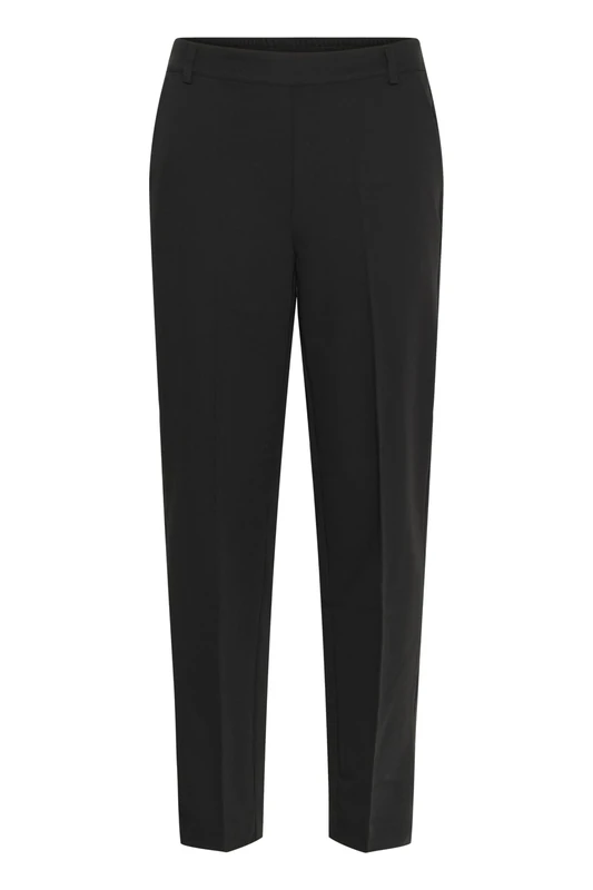 Kaffe Women's High-Waisted Cropped Trousers - Black Deep