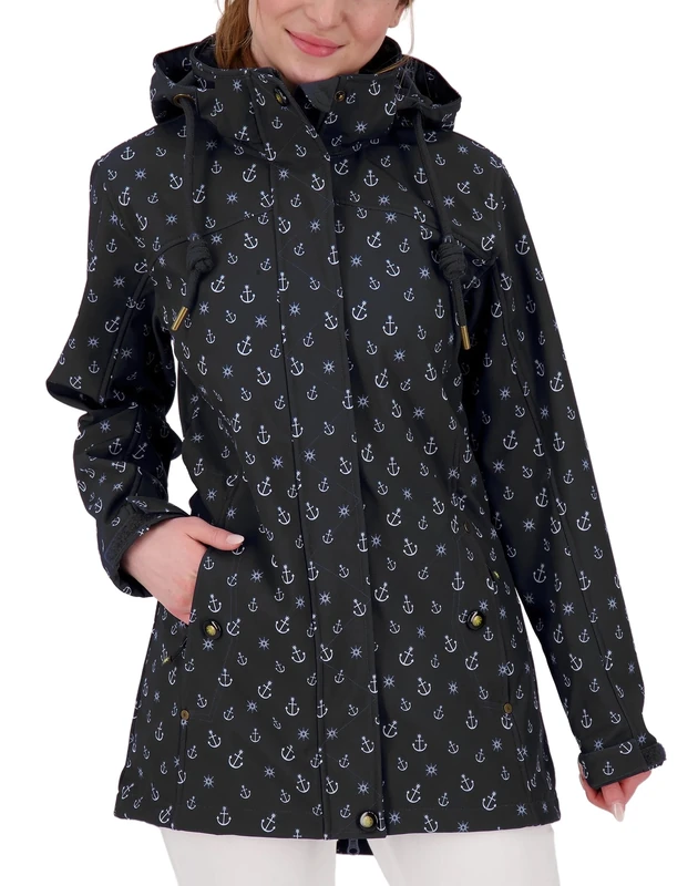 Ankerglut Women's Anchor Voucher Softshell Jacket, Black, 54 Große Größen
