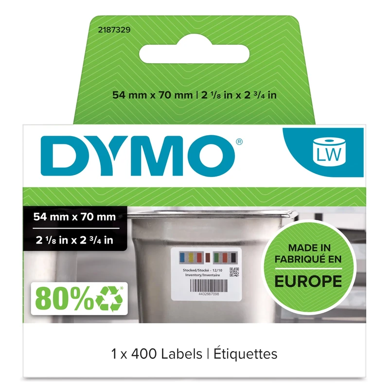 DYMO Authentic LabelWriter Stock Rotation Labels for Food Industry | 54mm x 70mm | 400 Colour-Coded Self-Adhesive Labels | for LabelWriter Label Makers - Image 1
