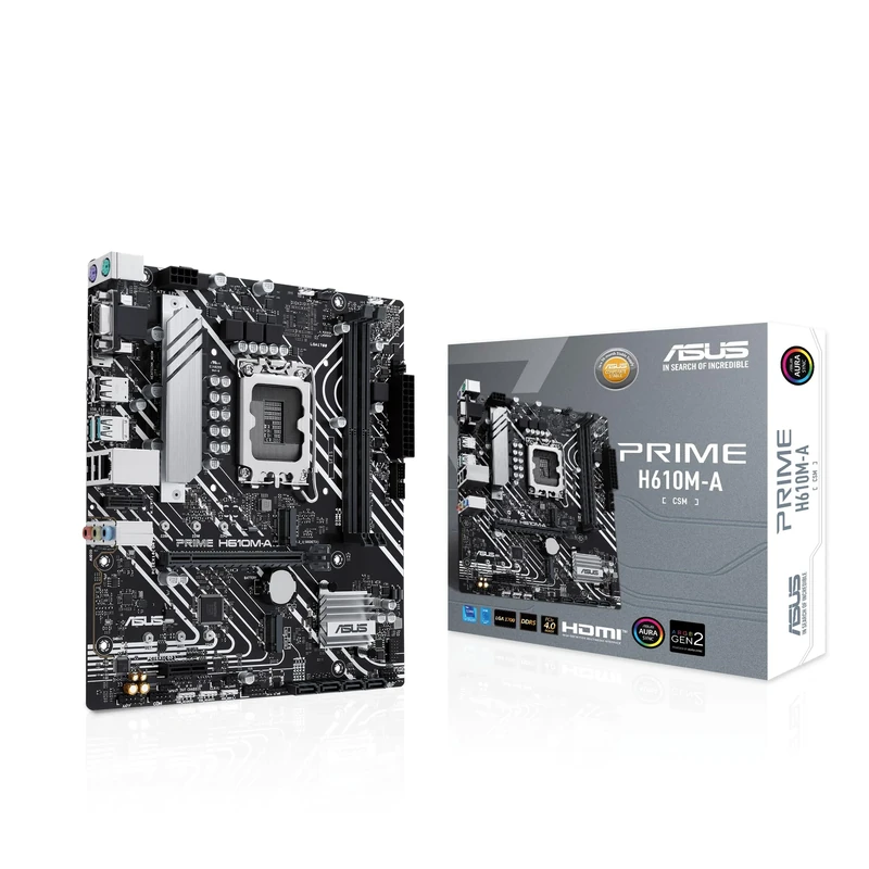 Asus PRIME H610M-A-CSM - Corporate Stable Model, Intel H610, 1700, Micro ATX, 2 DDR5, VGA, HDMI, DP, 2x M.2