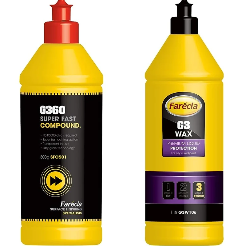 Farécla G360 Super Fast Compound 500g & FARECLA G3 Wax Premium Liquid Protection 500ml