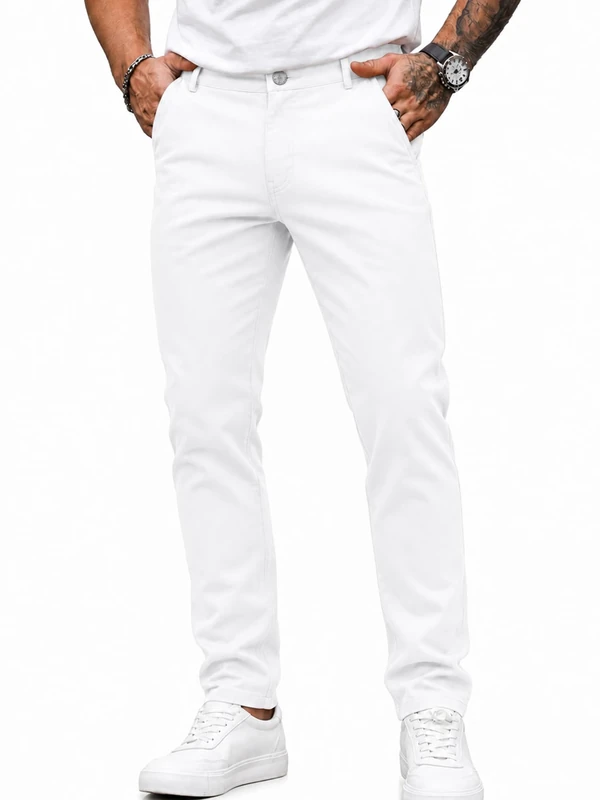 HUNGSON Mens Casual Cargo Pants Hiking Pants Joggers Athletic Pants Cotton Loose Straight Sweatpants for Men, White, 32
