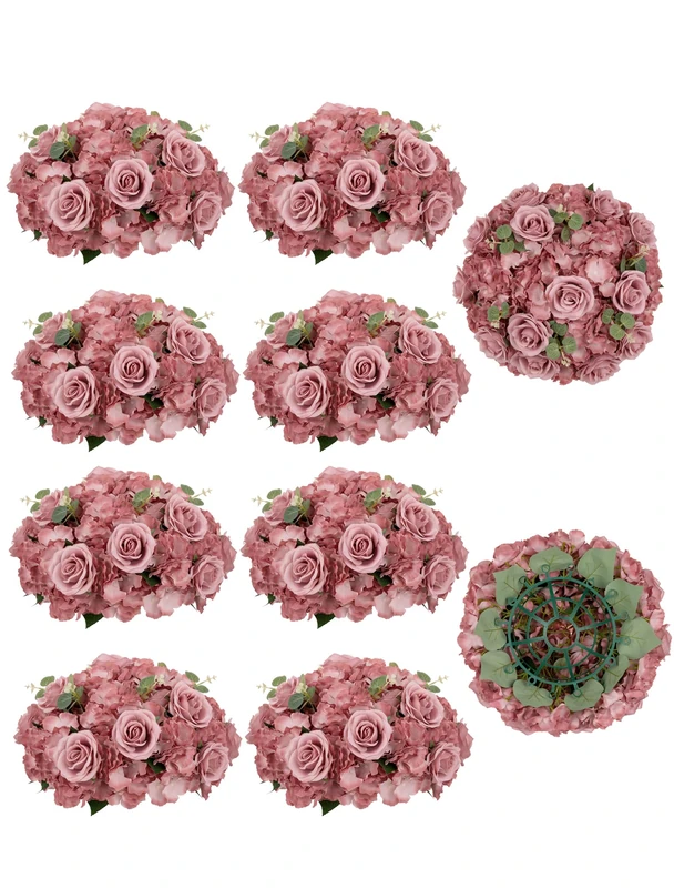 BLOSMON Artificial Flower Balls Wedding Centerpieces, 10 Pcs, 15.7" Dia