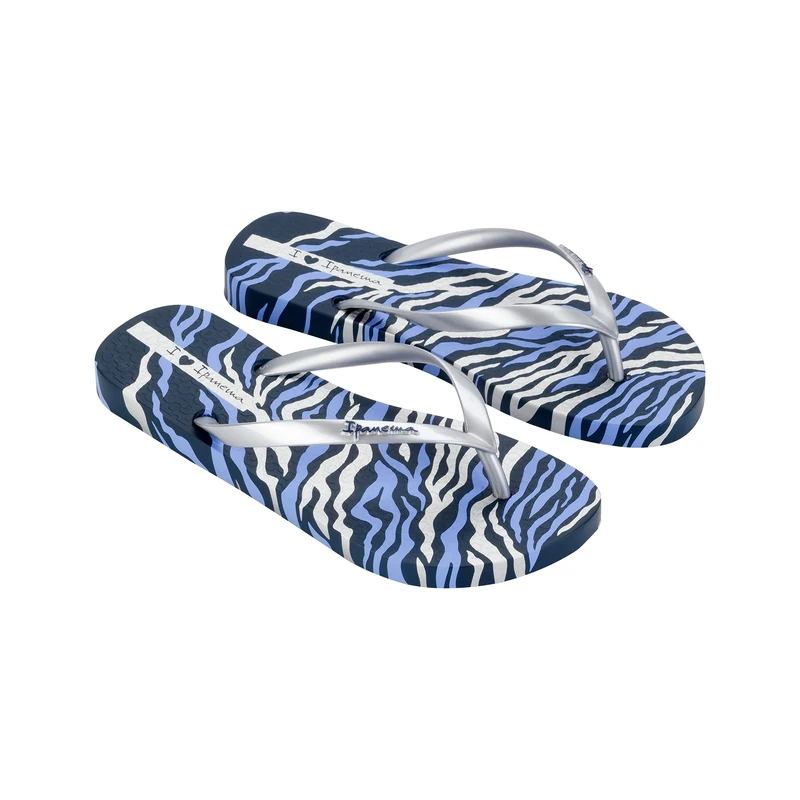 Ipanema ANIMALE PRINT III FEM, Flip-Flop, BLUE/SILVER,