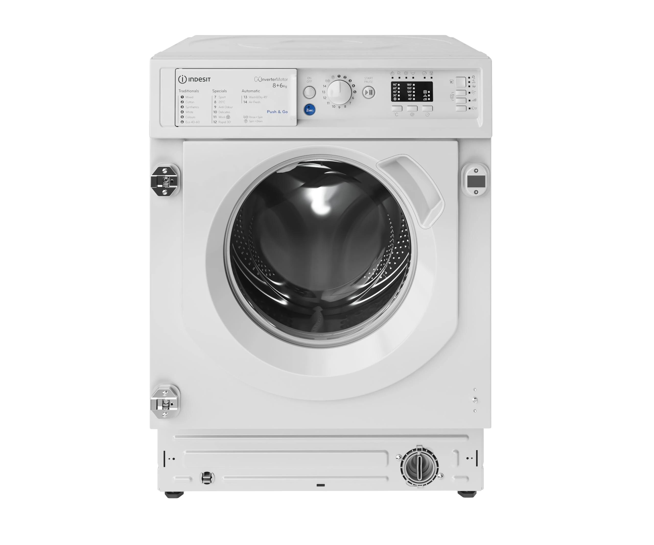 Indesit Push&Go Integrated Washer Dryer - White - 8+6 kg - 1400rpm - D/B Rated - BI WDIL 861485 UK