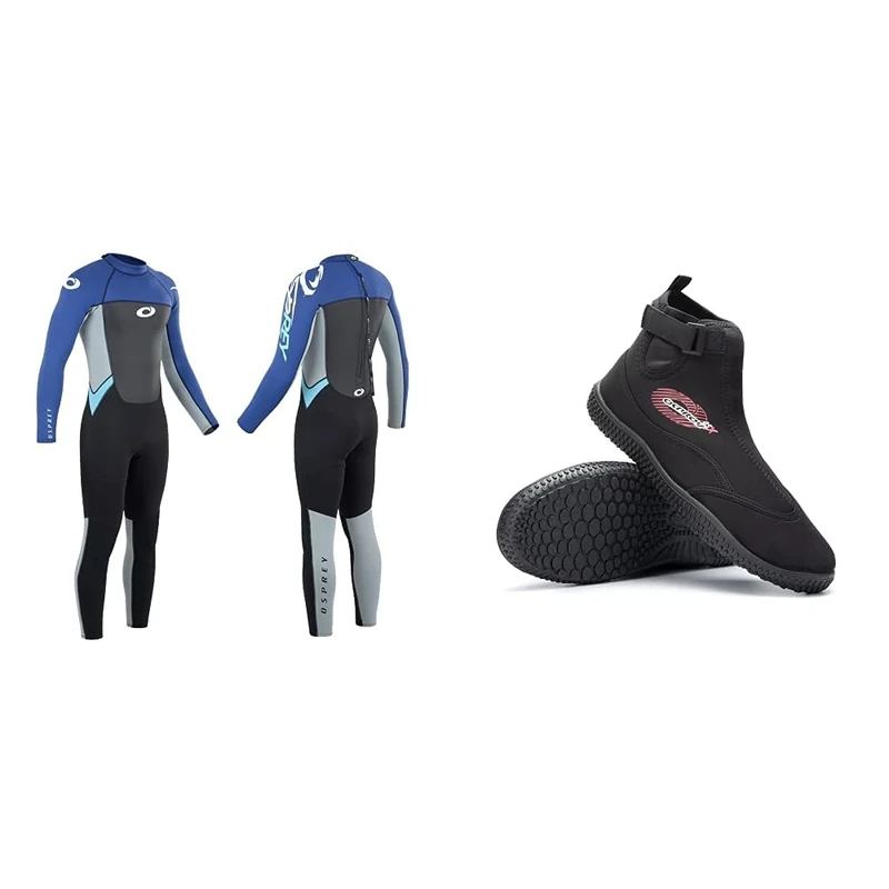 OspreyOsprey Men's Full Length 3 mm Summer Wetsuit, Adult Neoprene Surfing Diving Wetsuit, Origin, Blue, M & UK ADULT 7/EU 41Osprey