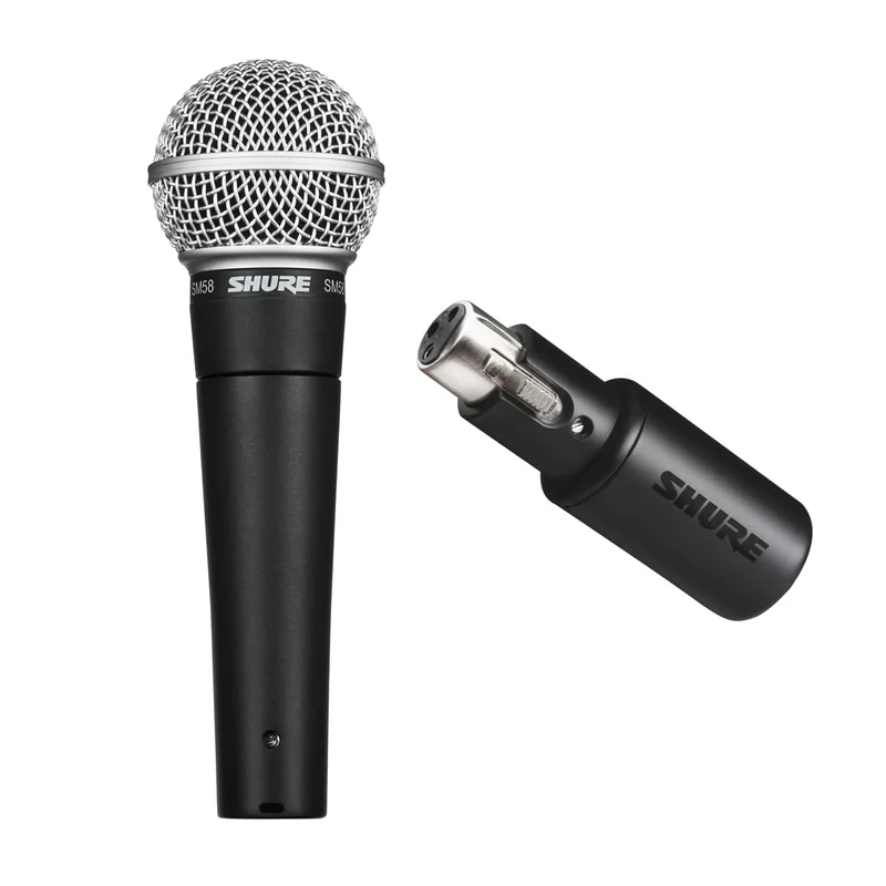 Shure SM58-LC Microphone Bundle with MVX2U XLR-to-USB Digital Interface with Headphone Jack, Integrated Pre-amp with 60dB Gain Control, Zero-Latency Monitoring, 48V Phantom Power and USB-C Cable