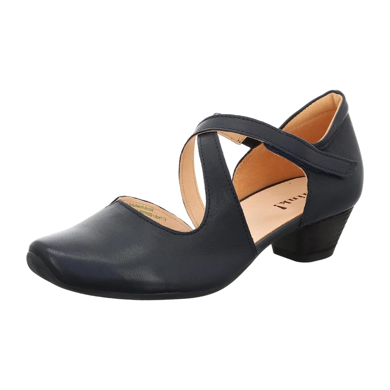 Think! Women Aida Sustainable Straps Pump, Navy 8050, 3.5 UK