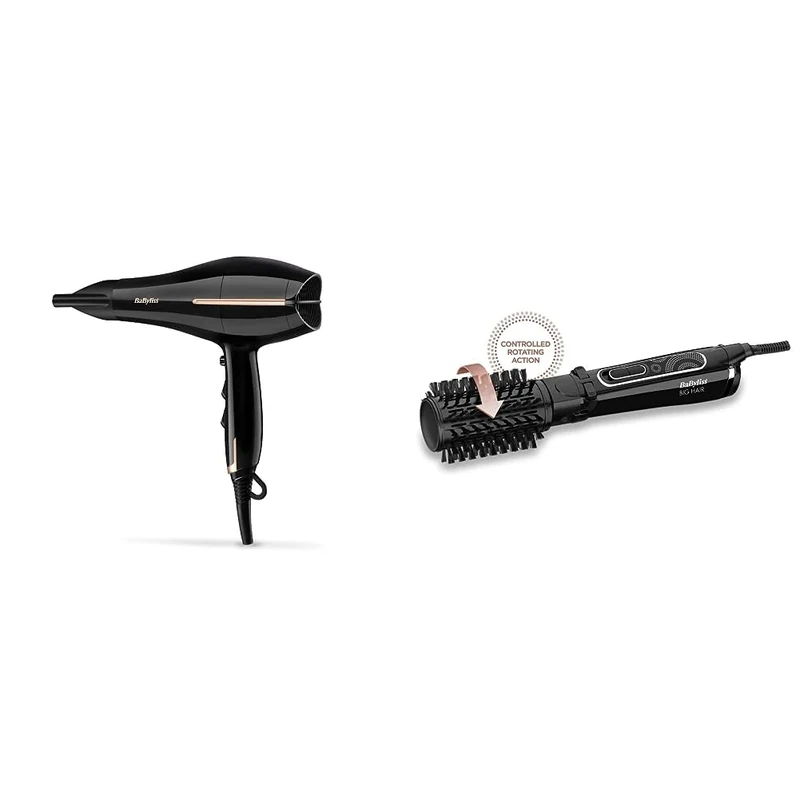 BaBylissBaByliss Salon Pro 2200 Hair Dryer & Big Hair Rotating Hot Air Blow Dry Brush, Dry and Style in one Step, 50mmBaByliss