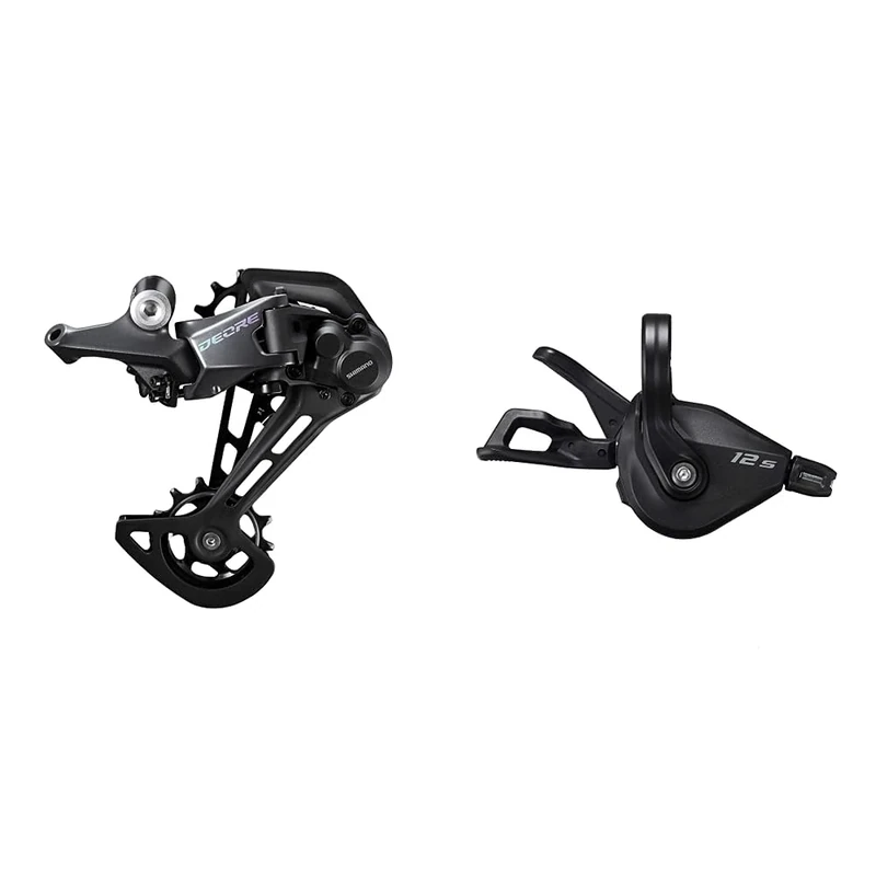 SHIMANOSHIMANO Deore Deore M6100 rear derailleur, 12-speed, Shadow+, SGS long cage, Black & Black,ISLM6100RA1P Deore SL-M6100 Deore Shift Lever, 12-Speed, Without Display, Band on, Right HandSHIMANO