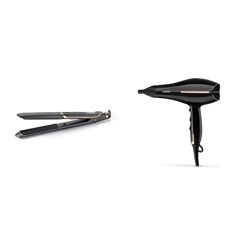 BaBylissBaByliss Smooth Pro 235 Hair Straighteners, Ionic, Salon Performance, Controlled Heat, 6 Settings, Ceramic Plates & Salon Pro 2200 Hair DryerBaByliss