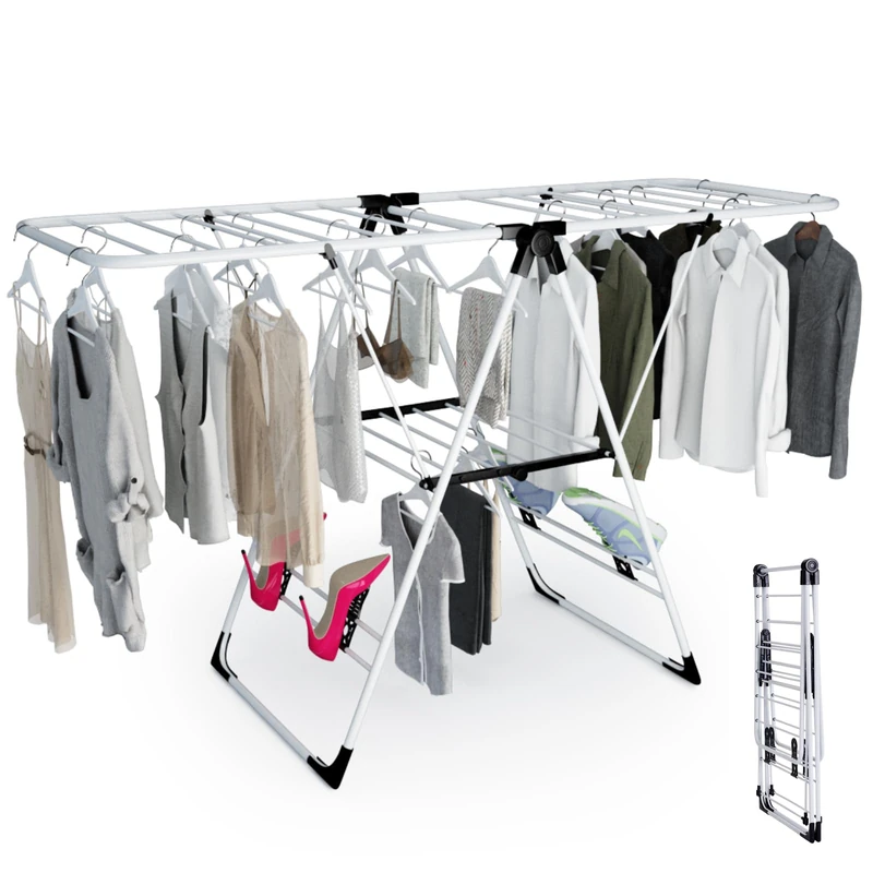 CASART 2-Level Folding Clothes Drying Rack - 18 Rails