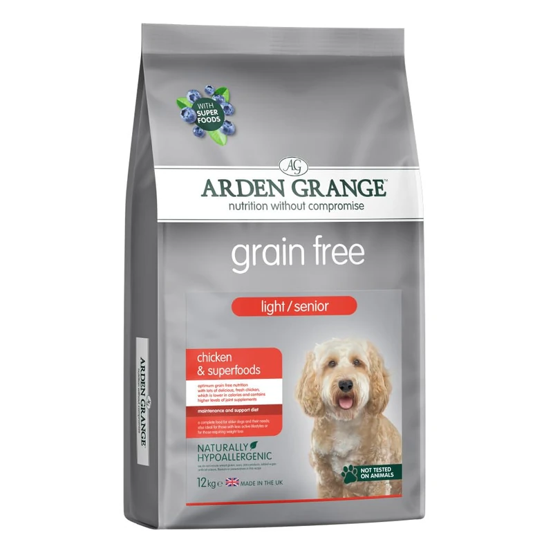 Arden Grange Grain Free Light Senior Chicken Dog Food 12kg