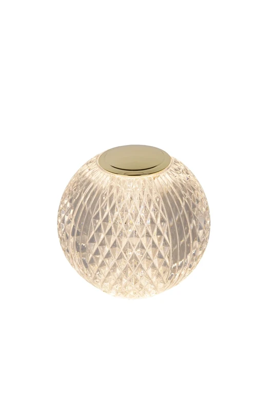 LUCIDE CINTRA Rechargeable Table Lamp, Battery, Diameter 9 cm, LED 3 StepDim, 1 x 1.5 W, 2700 K, Transparent