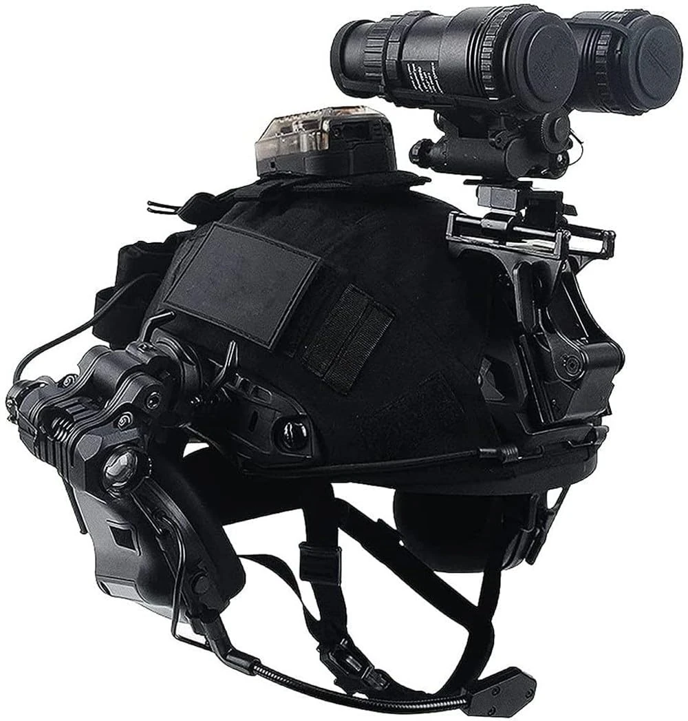 Fotrsta Tactical Paintball Airsoft Helmet Set, PJ Type Fast Helmet With NVG Mount And Telescope Model Helmet With Headset, Mask And Goggles For Shooting CS War Game