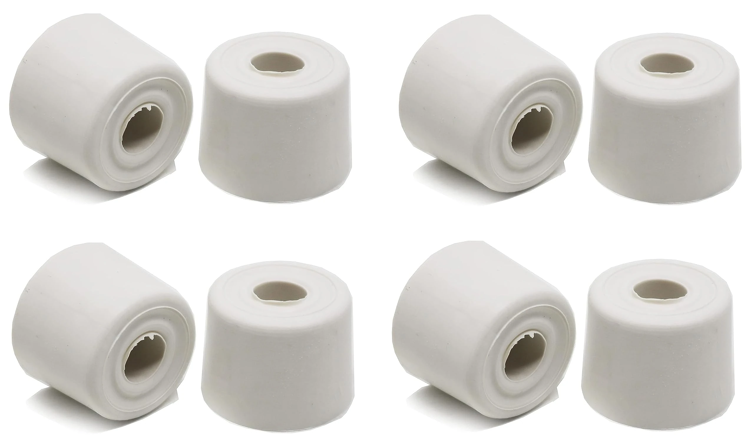 fiXte Medium Wall Floor Mounted Rubber Door Stopper Bump Stop 28mm White (Pack of 8)